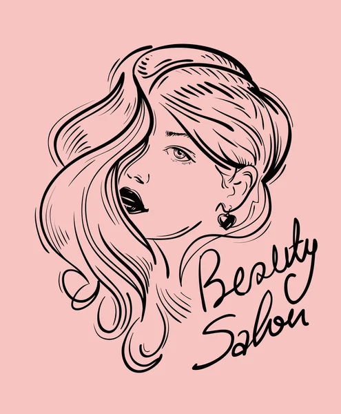 Beauty salon illustration, feminine and warm